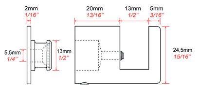 Dimensions entretoise murale fendue 3