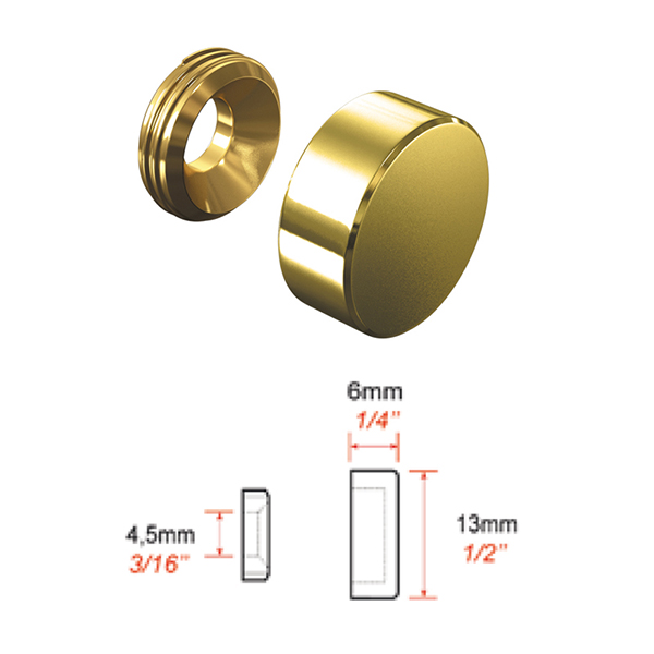 Set de 4 cache vis aluminium 13 mm