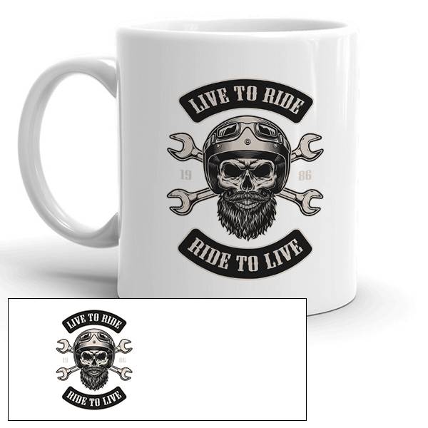 Mug personnalisé live to ride