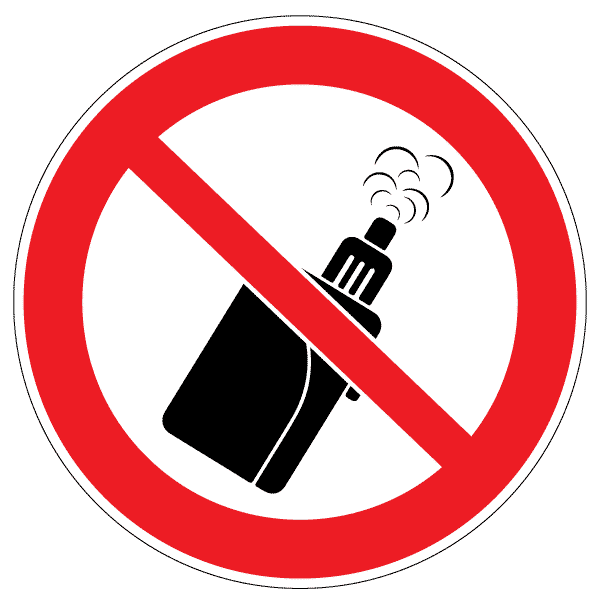 Panneau interdiction cigarette électronique rond, prix dégressif