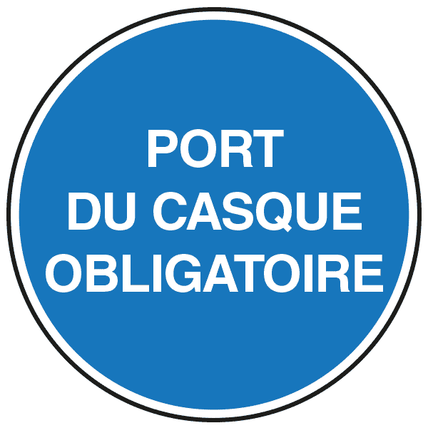 Panneau texte port du casque obligatoire, prix dégressif