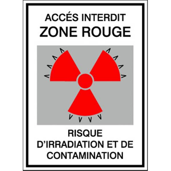 Panneau de sécurité radioactivité zone rouge panneau danger, prix degressif