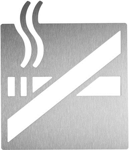 Plaque de porte pictogramme decoupé alu brossé picto zone non fumeur 