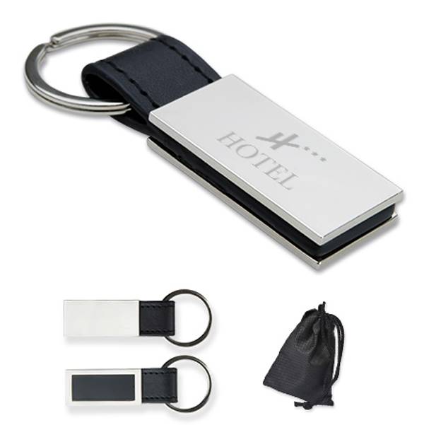 Porte clés personnalisé  rectangle metal , impression 1 couleur recto, à partir de 100 unités