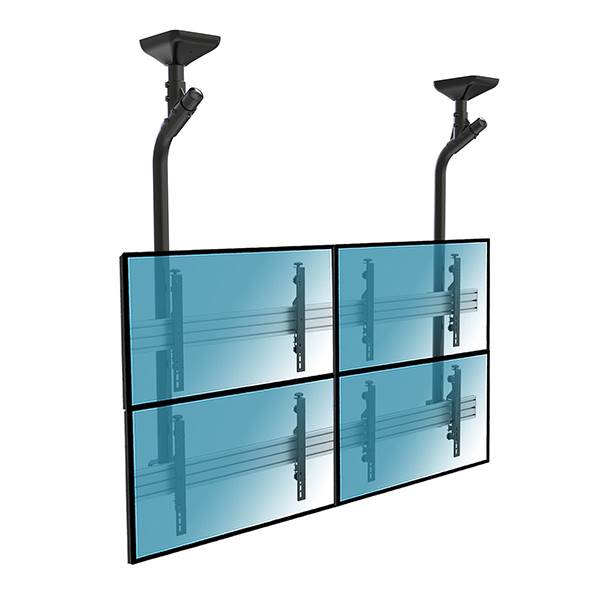 Support plafond pour 4 ecrans TV de 45 à 55 pouces , hauteur 175 cm