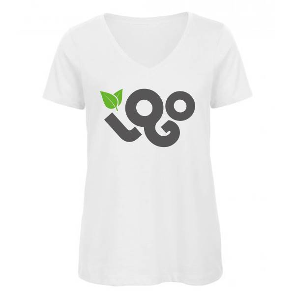 T-shirt personnalisé femme 100% coton BIO 140g, manches courtes , col V