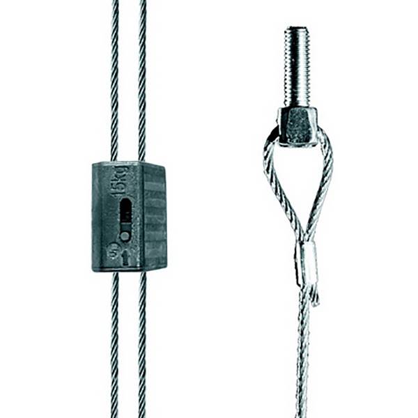 Kit cable suspendu fitcable  avec 1 galet et  embout M6, charge 50 kg (lot de 10)