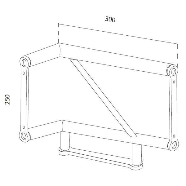 Support mural angle B  ,  structure truss 2 tubes pour stand expo 