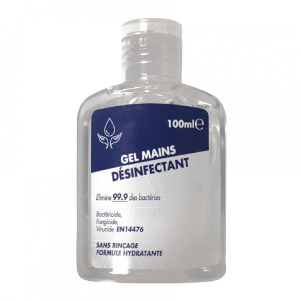 Flacon de gel hydro alcoolique antibactérien 100mL