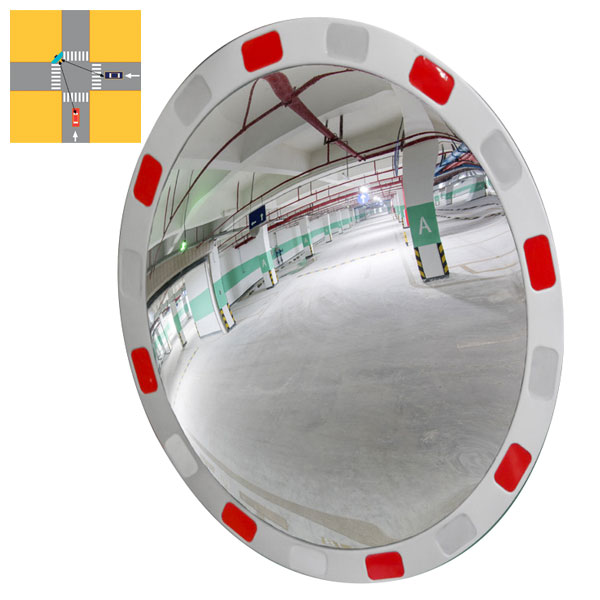 Miroir de sécurité exterieur avec bande reflective