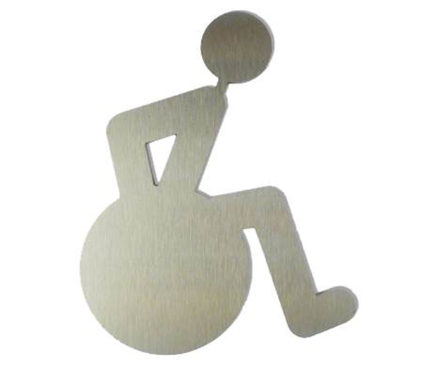 Plaque de porte pictogramme decoupé alu brossé picto handicapé