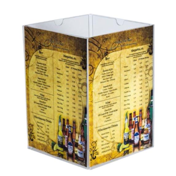 Porte menu plexi carré x 10 