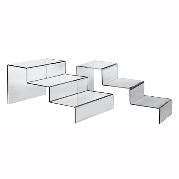 Presentoir plexi escalier 3 marches, lot de 5