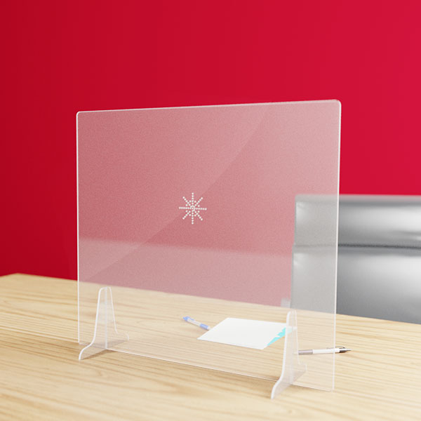 Hygiaphone protection plexiglas 3 mm pour bureau avec parloir, format 850x680 mm