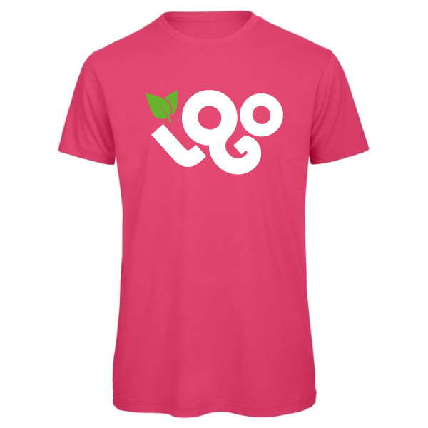 T-shirt rose personnalisé homme 100% coton BIO 140g, manches courtes, col rond