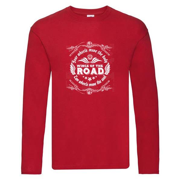 T-shirt homme personnalisé manches longues, 100% coton 145grs , motif wings of the road