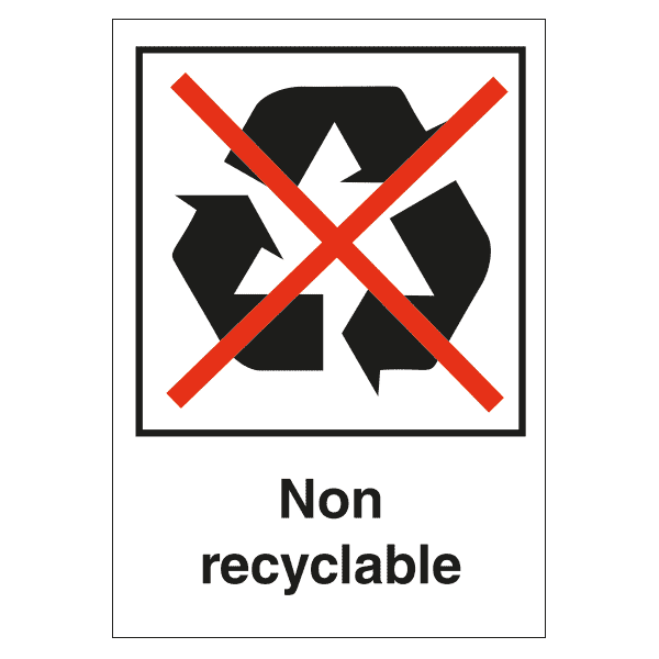 Panneau barré déchets non recyclables, prix dégressif