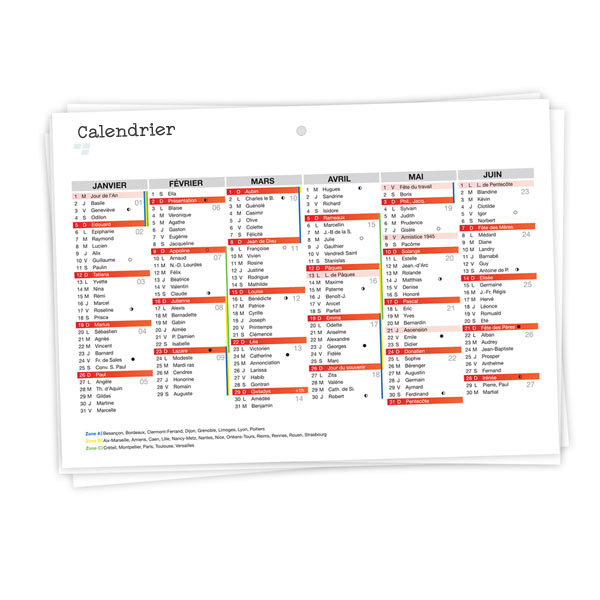 Calendrier personnalisé souple 42 x29 cm 250g/m², recto / verso