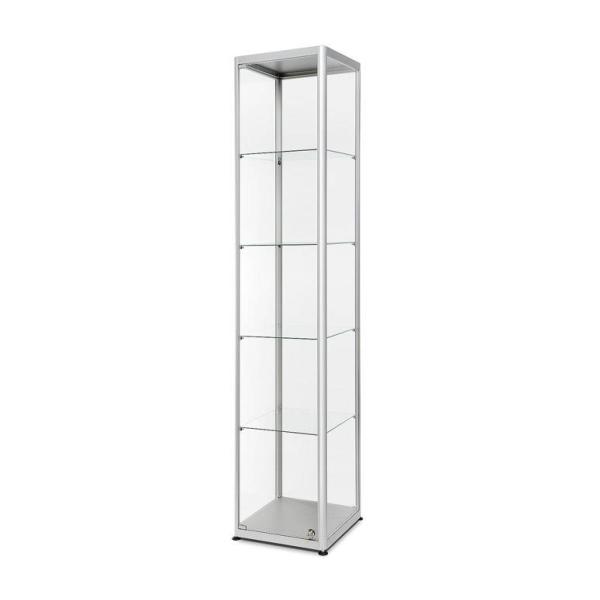 Vitrine verre largeur L 400 x P 400 x H 2000 mm, fermeture sécurisée