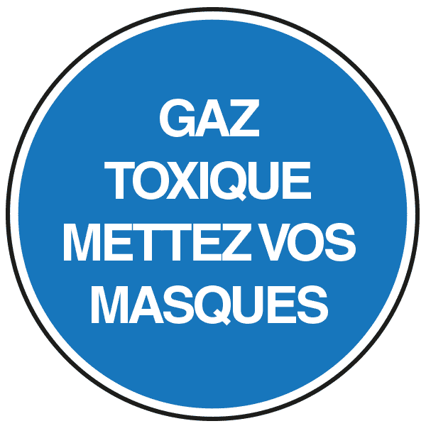 Panneau de sécurité gaz toxique mettez vos casques, prix dégressif