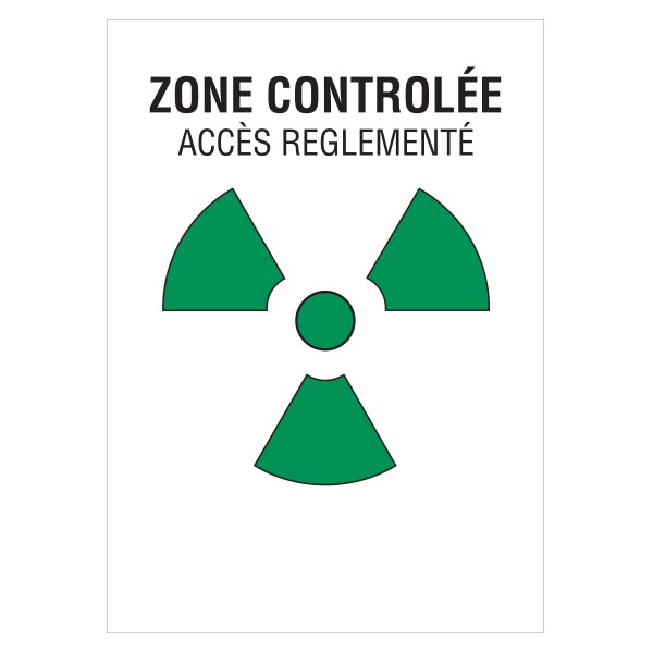 Panneau de sécurité radioactivité zone controlée , prix degressif