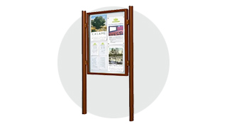 Vitrine affichage sur pied