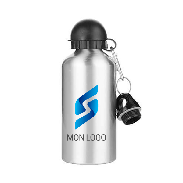 Gourde personnalisée en aluminium avec 2 bouchons 500 ml