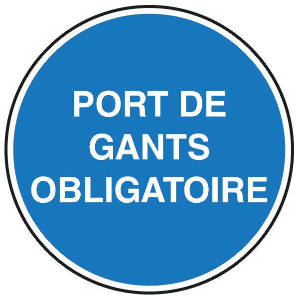 Panneau de sécurité port des gants obligatoire, prix dégressif