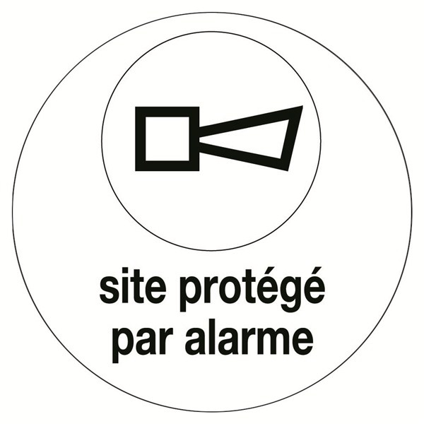 Sticker de sécurité site sous alarme diametre 100